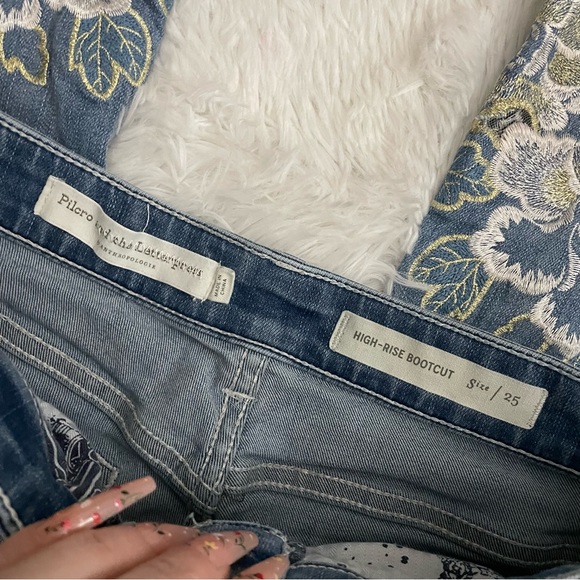 EUC Pilco & The Letterpress Anthropologie High Rise Bootcut Embroidered Jeans! - Picture 10 of 11